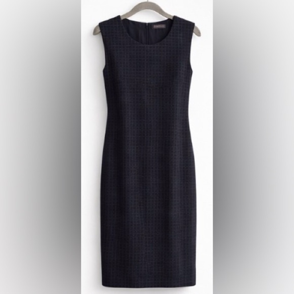 Peserico Made in Italy Sleeveless Grid Jacquard Shift Dress Size 40 (US S/M) - Picture 3 of 9